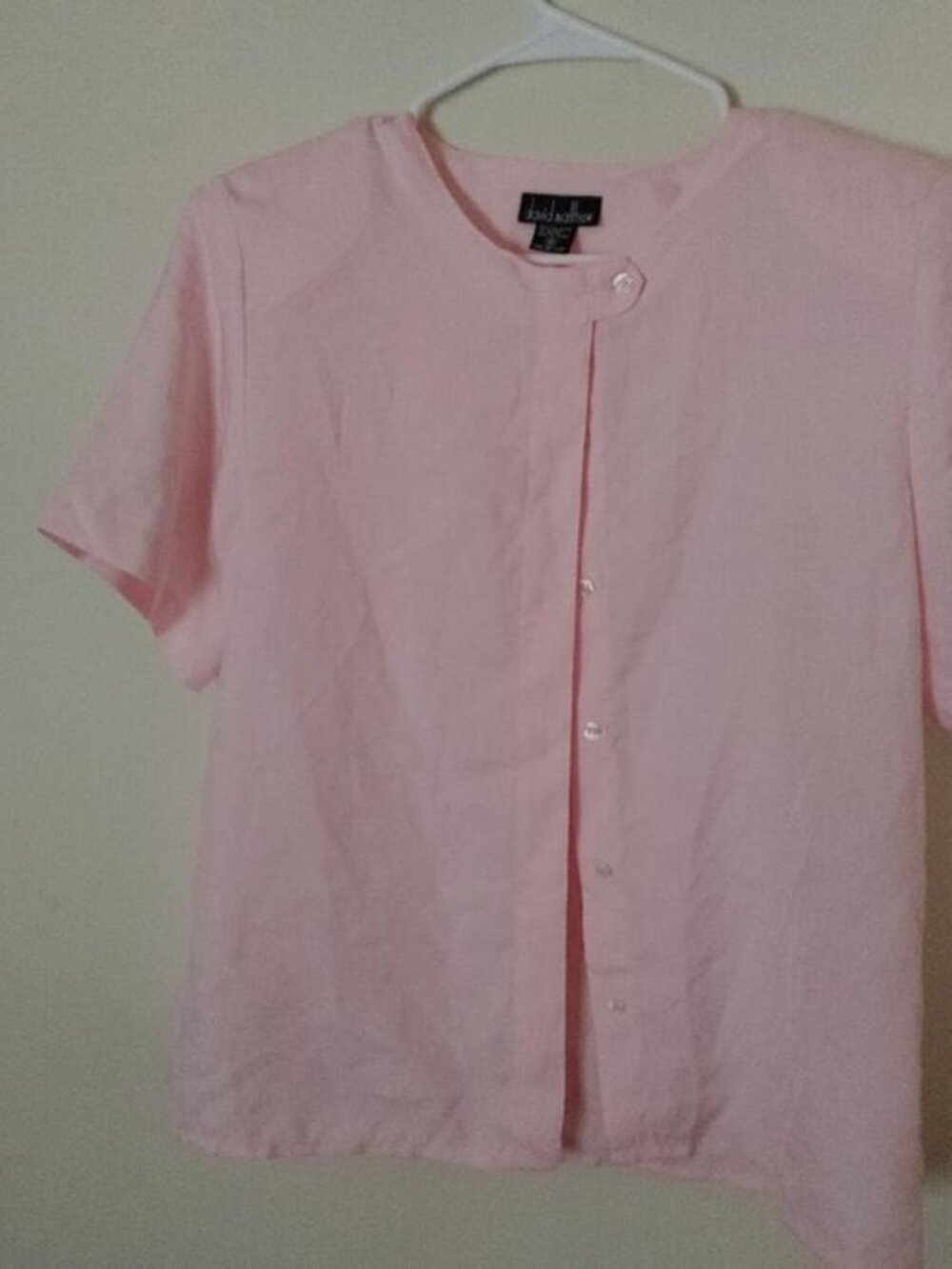 Vintage David Matthew Size 10 Pink 100% Polyester Short-Sleeved Shirt